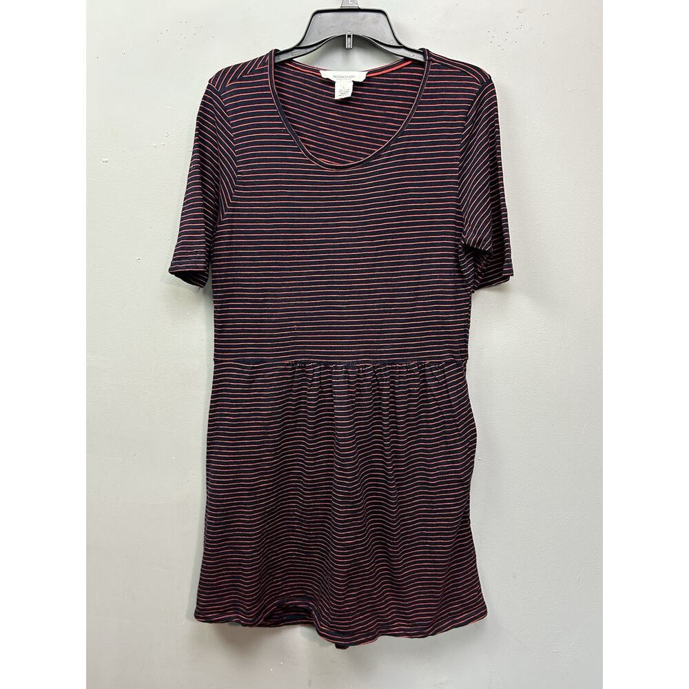 Workshop Republic Clothing Striped T-shirt Dress Womens Large Red Blue Pockets